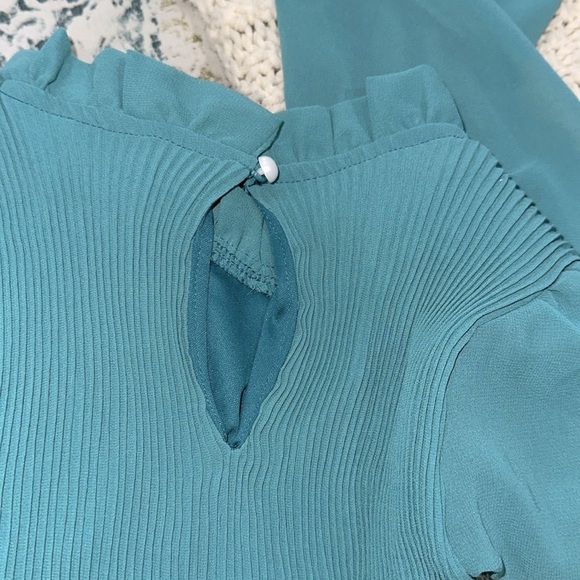 Turquoise pleated dress boho size medium - Picture 8 of 10